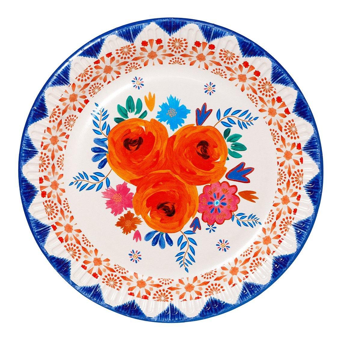 Floral Paper Plate, Boho - The shop of nice things