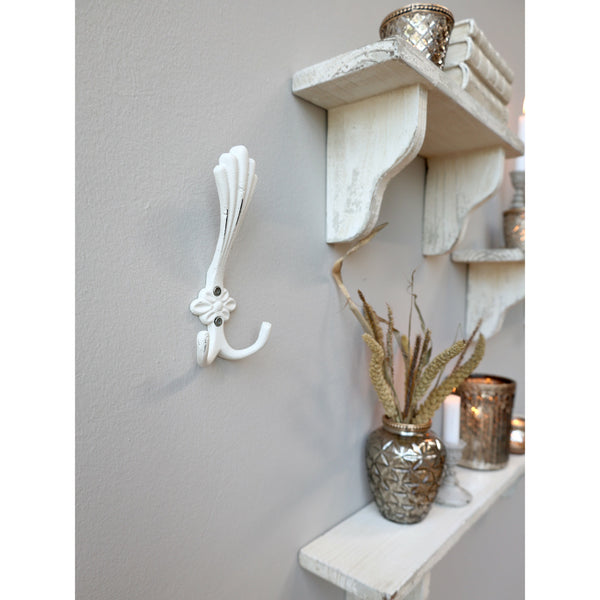 Double Wall Hook, Antique Cream