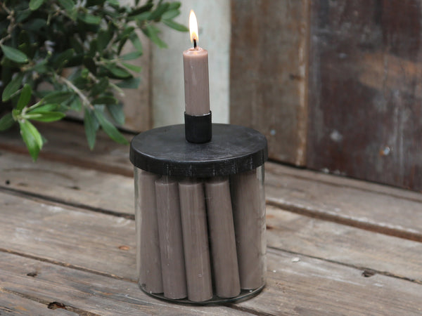 Candle Holder with Lid for short dinner candles