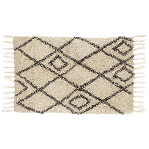Berber style tufted Rug, Cream and Black
