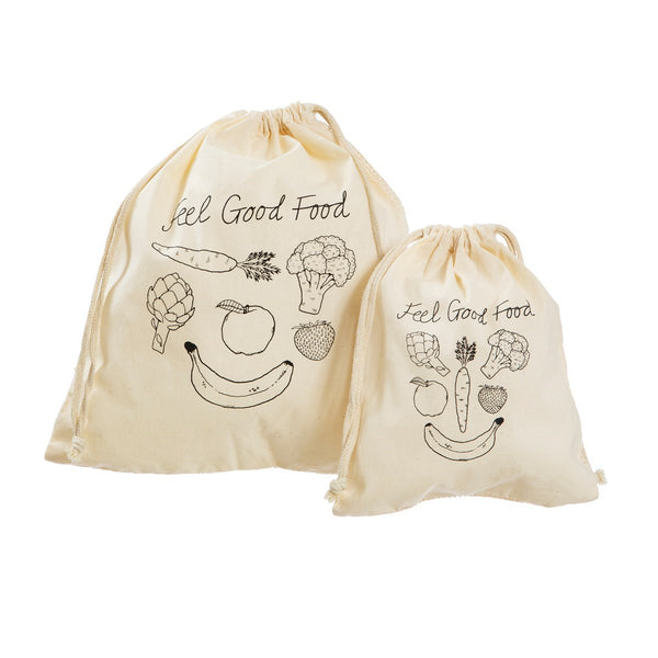Cotton Fruit and Veg Bags, set of 2